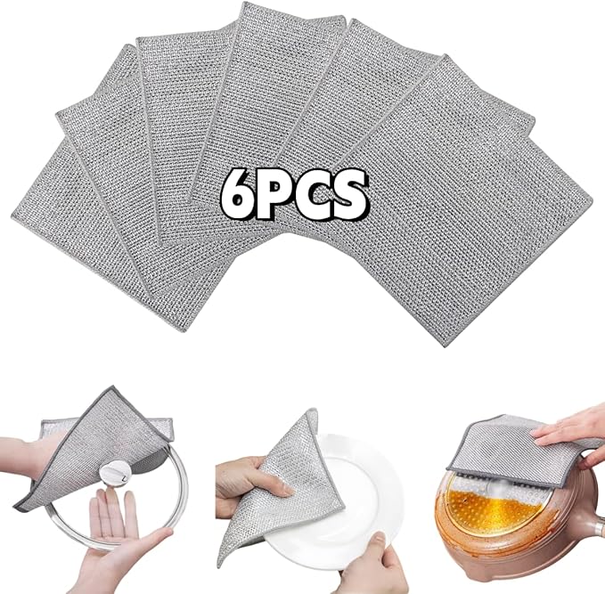 Stainless Steel Scrubber and Cleaning Rags - Image 4