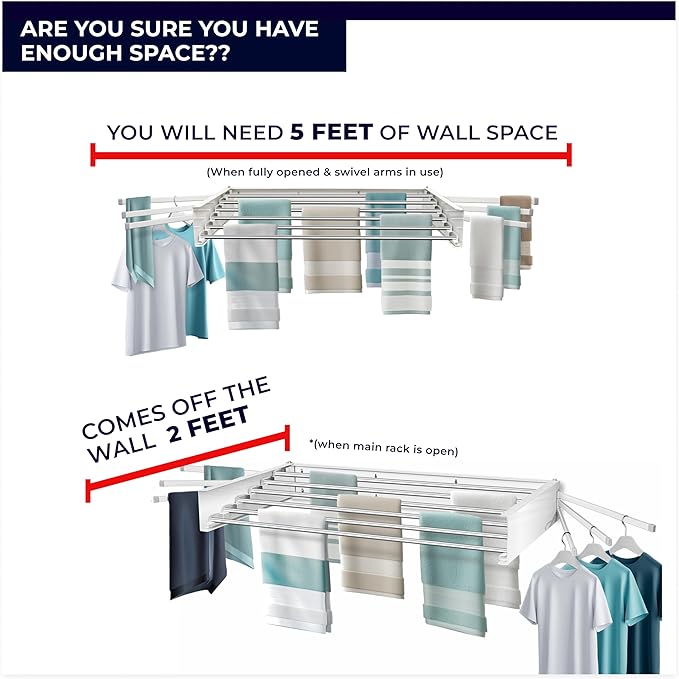 MODERN-X Wall Mounted Clothes Drying Rack - Image 4
