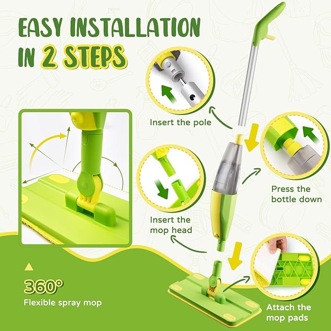 Toddler Spray Mop-Montessori Toys Mini Size Cleaning Mini Mop That Really Spray - Image 7