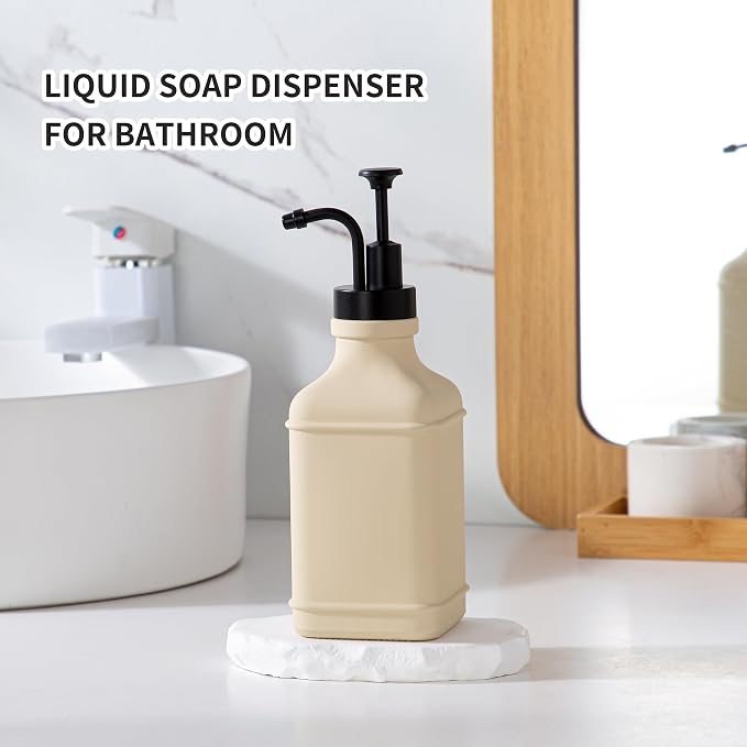Enra Glass Soap Dispenser with Clear Window, 12oz Matte Stainless Steel Hand - Image 6