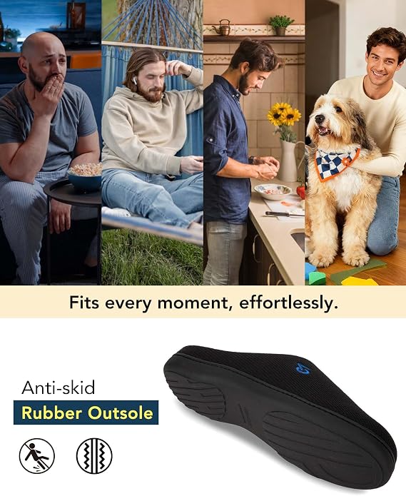 VeraCosy Men's Two-Tone Memory Foam House Slippers Indoor Outdoor Durable - Image 7