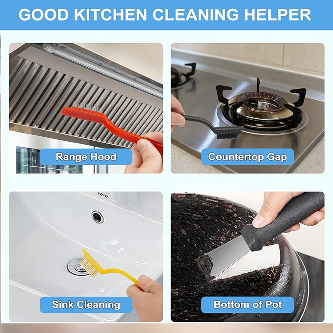 11Pcs Crevice Cleaning Brush Set, Hard Bristle Cleaning Supplies - Image 5