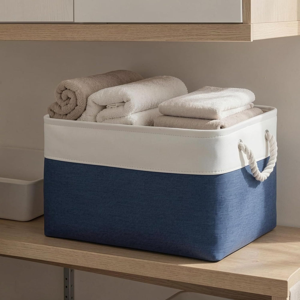15x11x10 In Foldable Fabric Large Storage Bins with Handle 6 Pack
