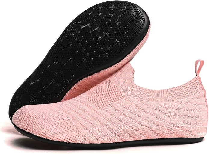 QZKDM Lightweight Slip on Grip Indoor House Slippers Barefoot Non Slip Home - Image 2