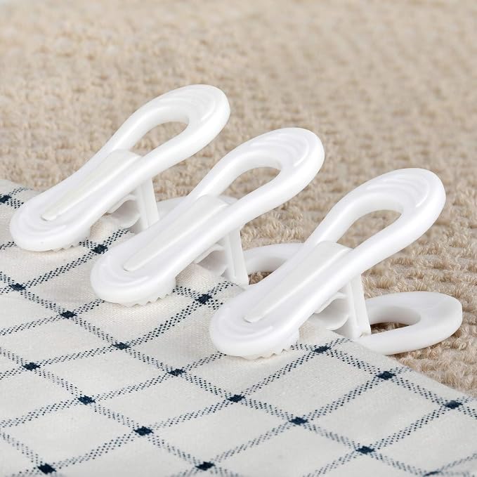 Tinfol White Plastic Hanger Clips, 50 Pack Hanger Clips- Strong Pinch Grip - Image 5