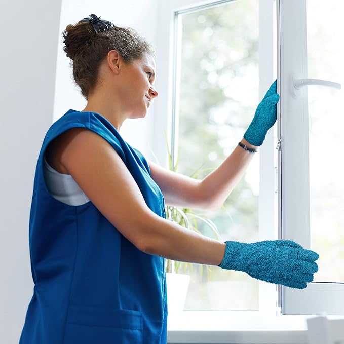 Bencailor 4 Pairs Microfiber Dusting Gloves Washable Reusable Cleaning Gloves - Image 2