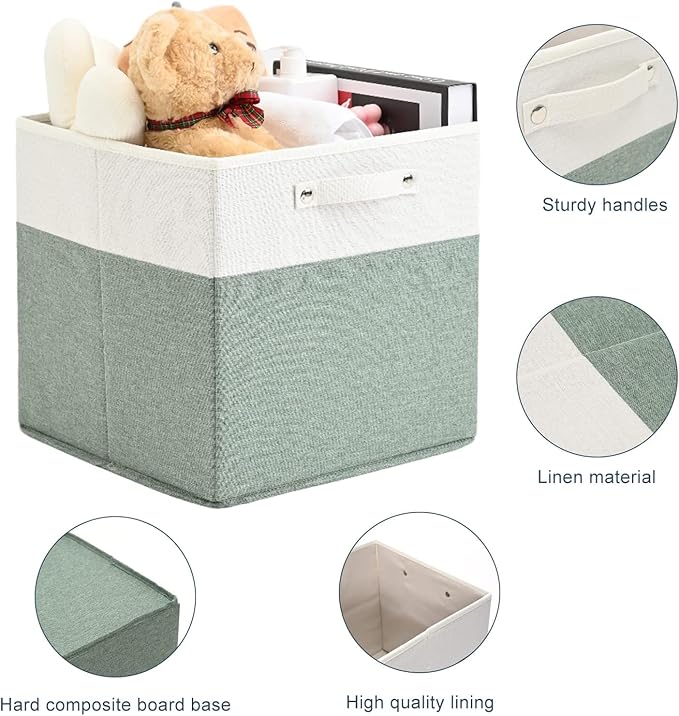 13 x 13 Inch Fine Linen Storage Bins - Image 3