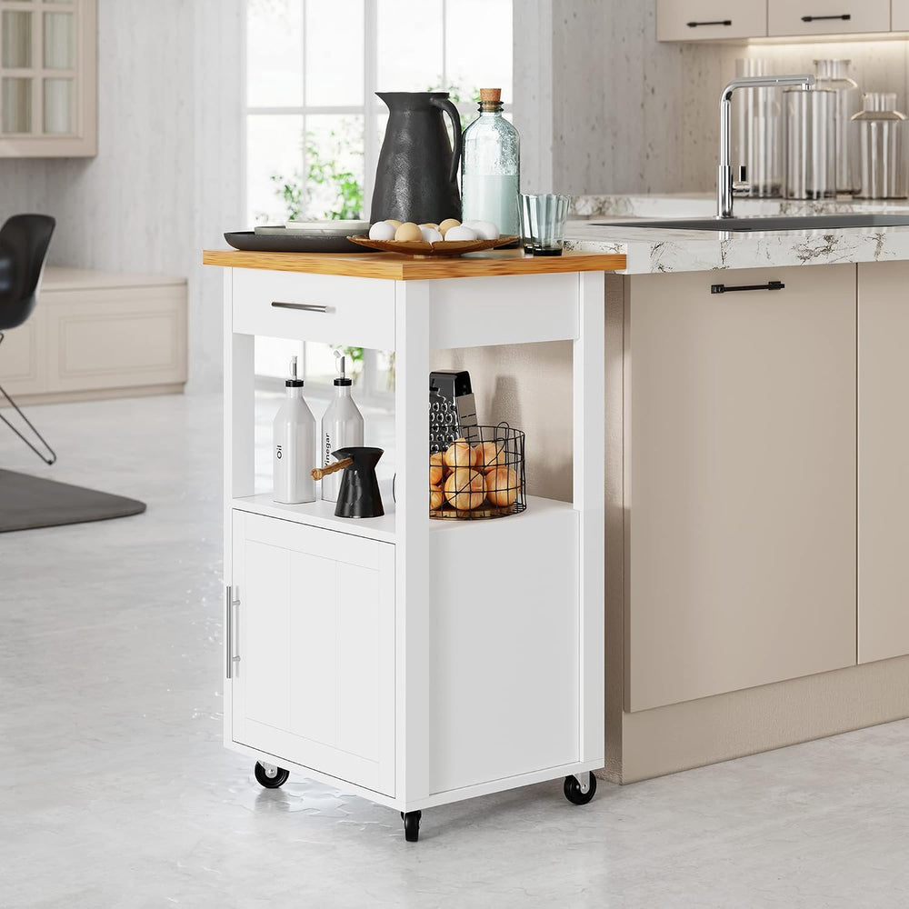 Shintenchi Kitchen Island Cart with Storage,Rolling Side Table on Wheels with...