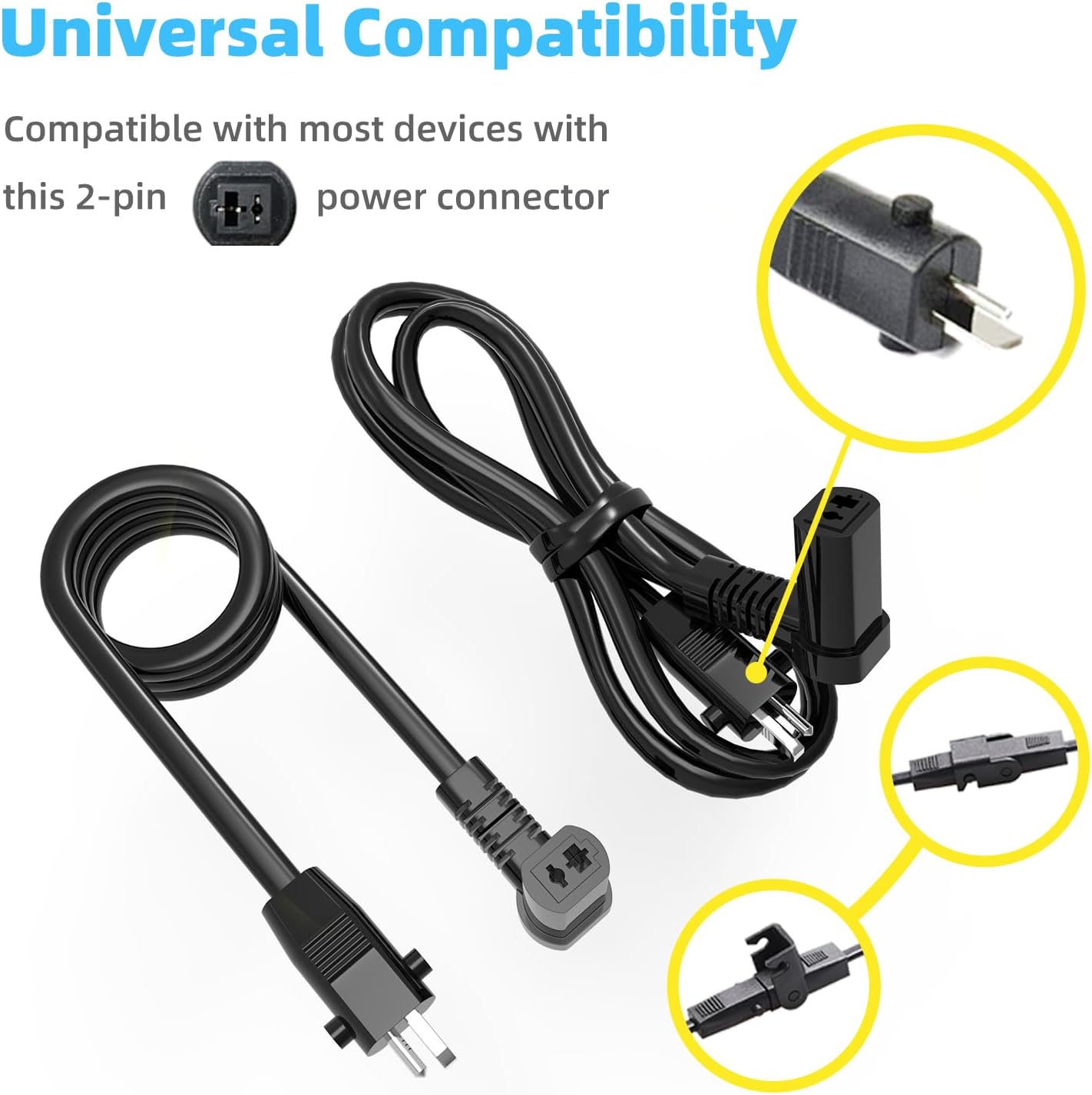 Power Recliner Power Supply, Replacement Recliner Power Cord,2-Pin AC/DC Adapter 100-240V, Quality 29V 2A Switching Transformer, Replacement Part for Recliner Couch,Electric SofaLift Chair (1, 1)