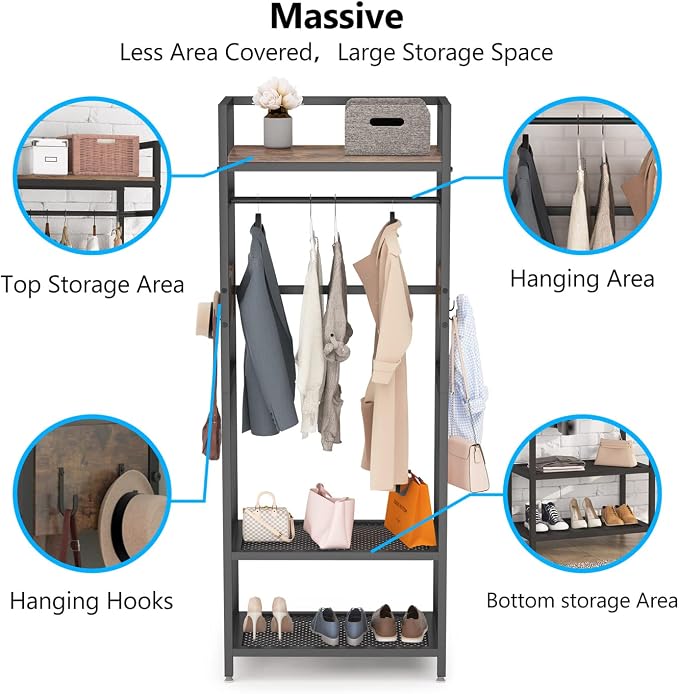 Tribesigns Small Heavy Duty Clothes Rack - Image 6