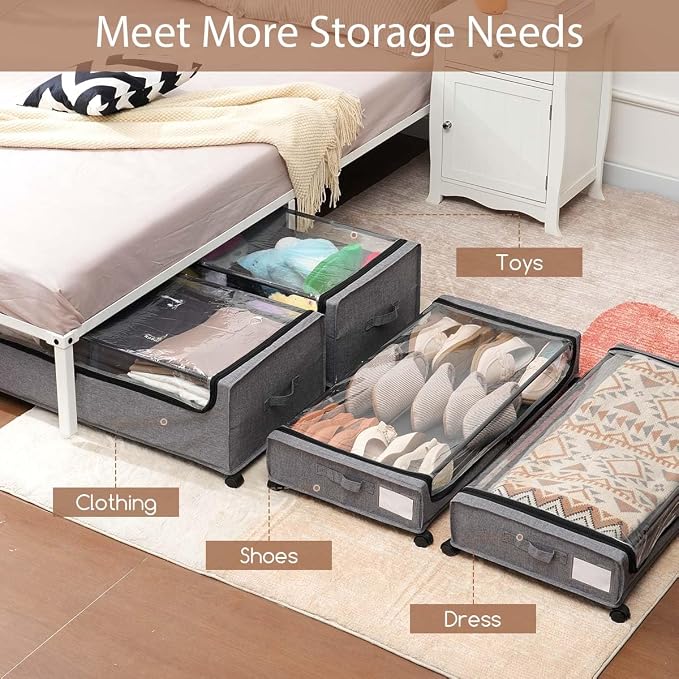 Under Bed Storage with Wheels, Under The Bed Storage Drawers On Wheels - Image 8