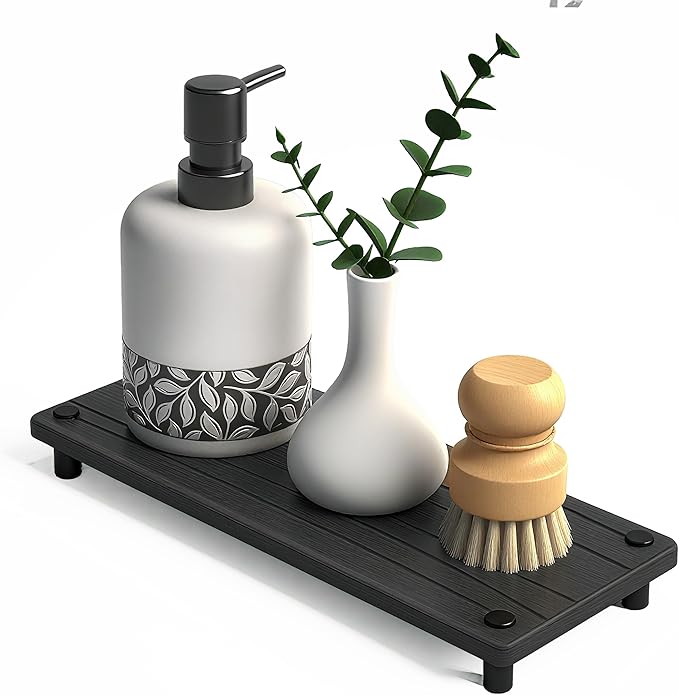 Quick Dry Sink Caddy Kitchen Sink Organizer, Water Absorbing Stone Tray by Unknown