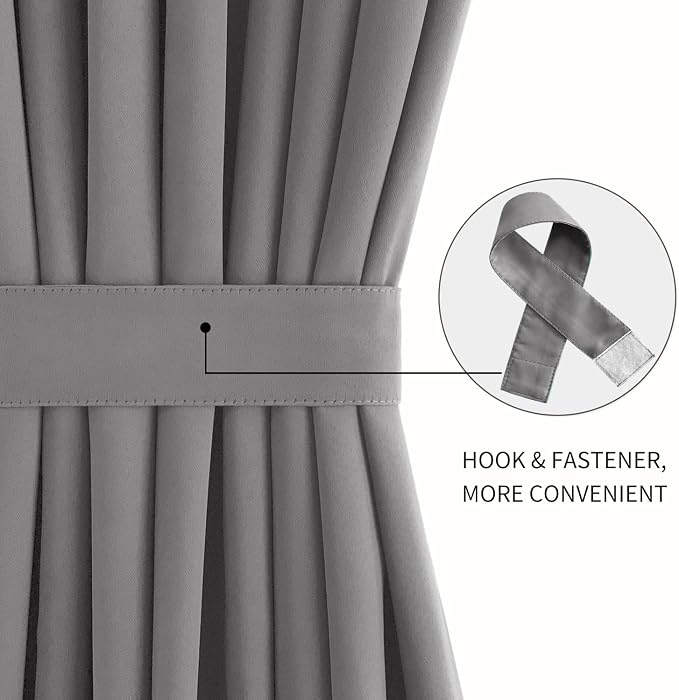 DWCN French Door Curtains – Rod Pocket Thermal Blackout Curtain - Image 2