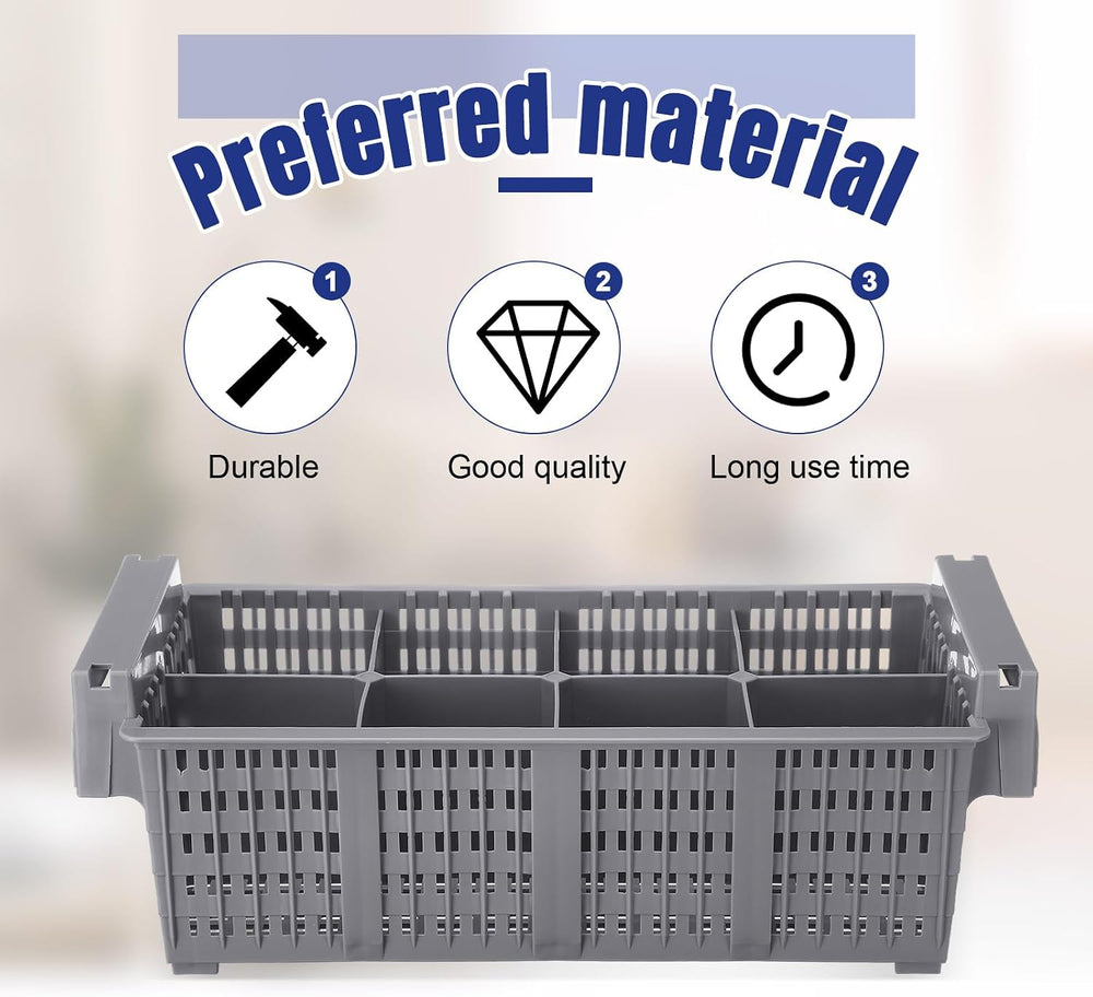Yungyan 2 Pcs 8 Slot Plastic Cutlery Basket 16.81 x 8.07 x 5.91 Inches Dishwa...