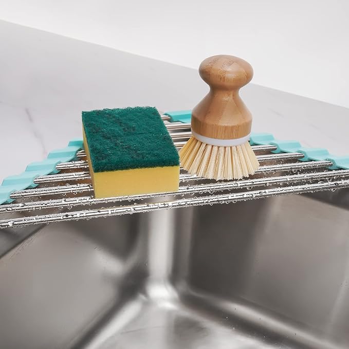 Tomorotec Green Triangle Roll-Up Dish Drying Rack - Image 3