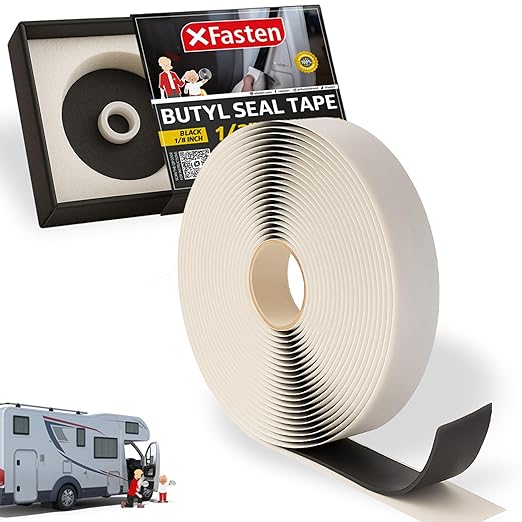XFasten Butyl Tape RV Black, 3/4 in x 45 Ft, 1/8 in Thick EDPM Rubber Sealant - Image 3