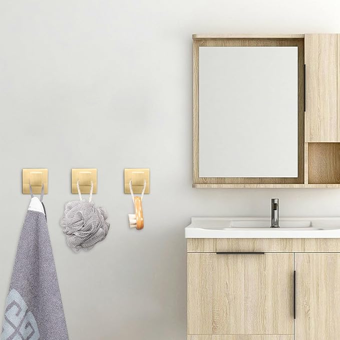 NearMoon Bath Towel Hooks -SUS304 Stainless Steel Square Clothes Robe Hooks - Image 7
