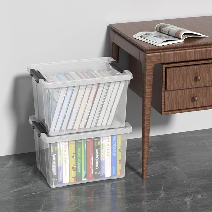 Zopnny 24 Quart Clear Plastic Storage Bin