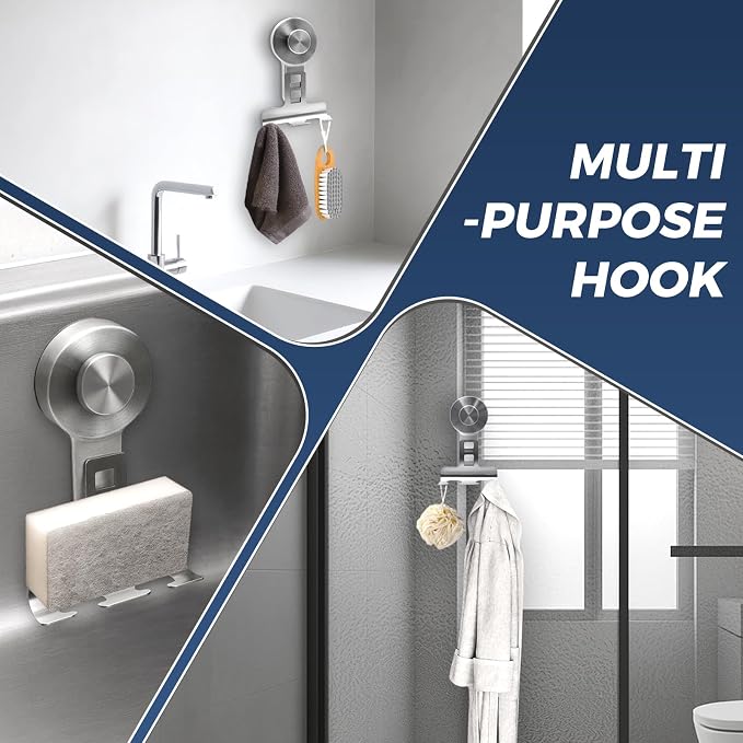 Suction Cup Razor Holder for Shower Wall 2 Pack, Heavy-Duty 15lbs Suction Hooks - Image 6