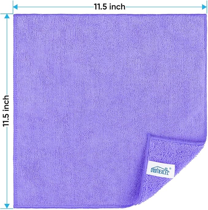 HOMEXCEL Purple Microfiber Cleaning Cloth, 12 Pack Premium Microfiber Towels - Image 2