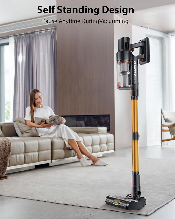 Cordless Vacuum Cleaner, 75Mins/48KPa/580W Self-Standing Vacuum Cleaners - Image 5