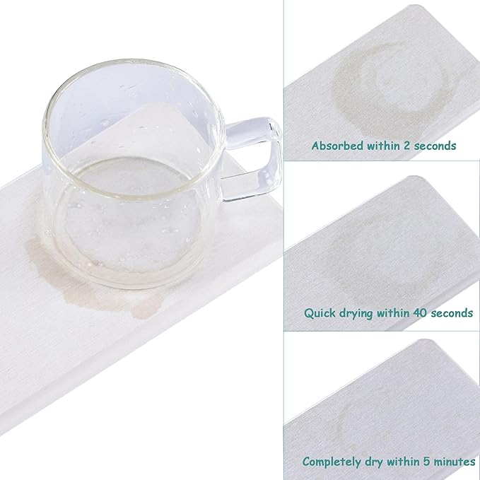 2 Pcs Water Absorbing Stone Trays, Kitchen/Bathroom Sink Soap Dish, Diatomite - Image 7