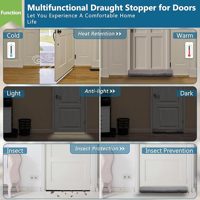 Triangular Under Door Draft Stopper 28 inch Heavy Duty Door Draft Blocker - Image 6