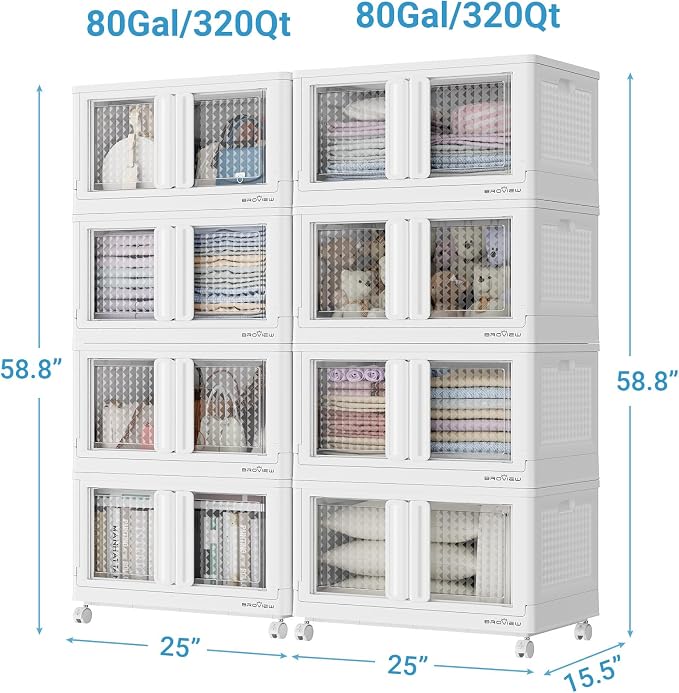 BROVIEW 160Gal Stackable Storage Bins - Image 2