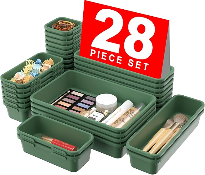 A-LuGei 【28PCS】 Drawer Organizer, Bathroom Organizers and Storage, Makeup by A-LUGEI