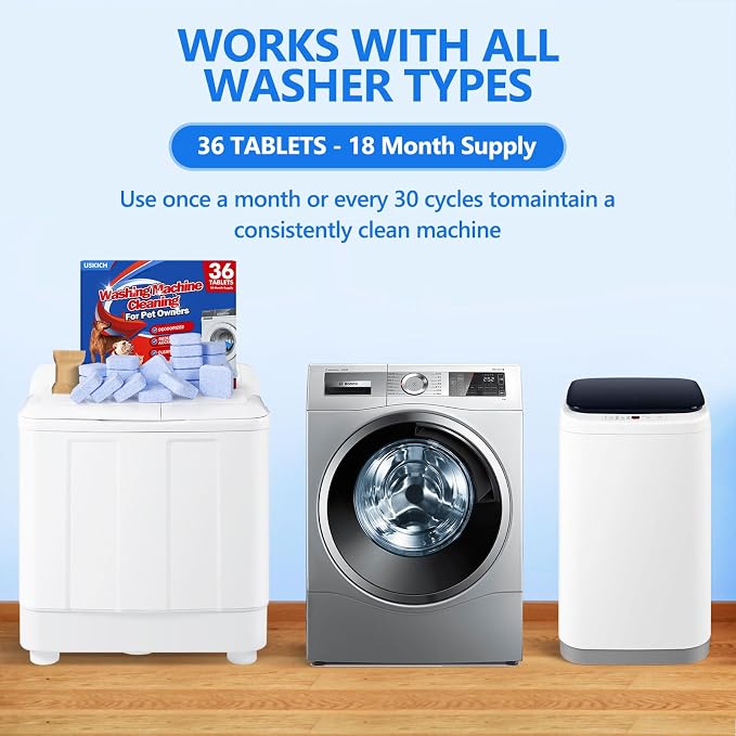 36Pack Washing Machine Cleaner Tablets-18 Month Supply, Washer Machine Cleaner - Image 7