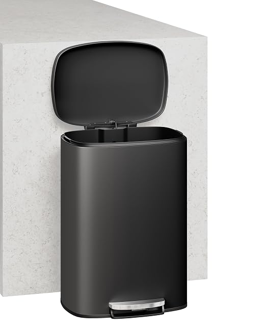 Garvee 13 Gal and 2.6 Gal Metal Trash Can Combo Set, Rustproof Garbage Can - Image 6