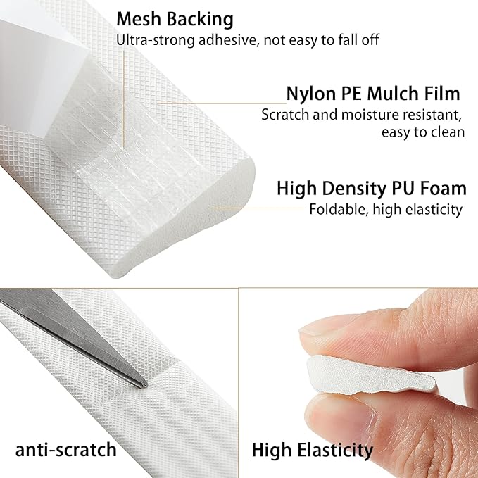 QDiShi 196" Wedge-Shape Weather Stripping Door Seal Weatherproof Foam Seals - Image 3