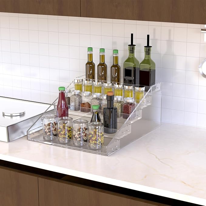 PMMASTO Widen Tiered Spice Rack, Seasoning Organizer, Kitchen Organization and - Image 2