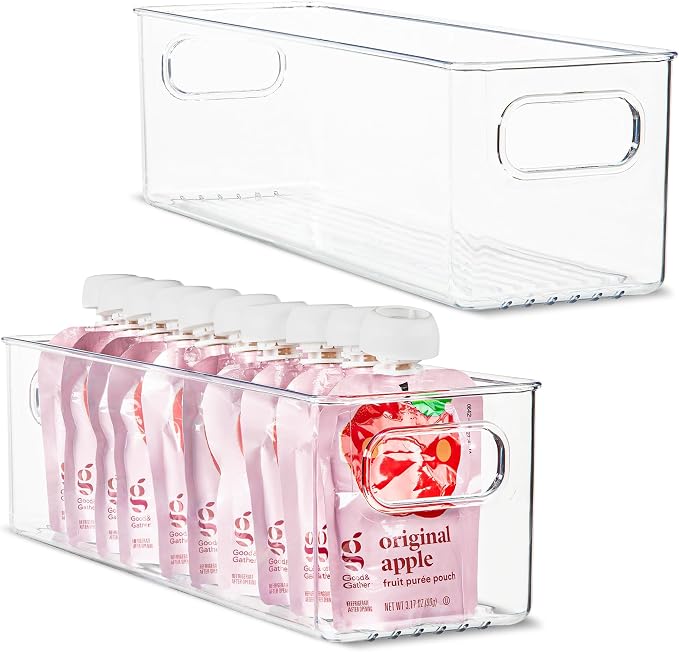 Plastic Food Storage 2 Pack Clear Container Bin by primebox