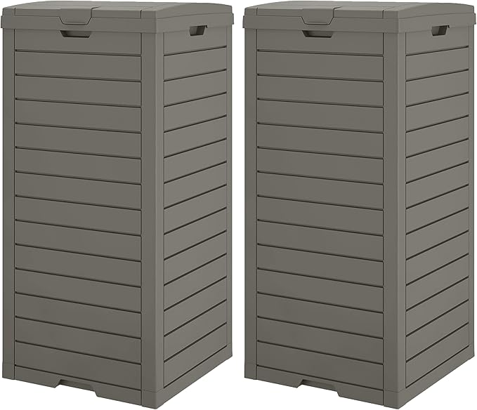 Outdoor Trash Can, 2 Set of 31 Gallon Garbage Can by LHBGO