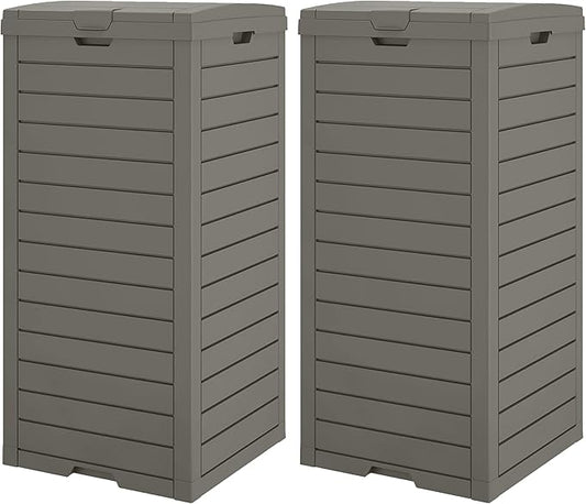 Outdoor Trash Can, 2 Set of 31 Gallon Garbage Can by LHBGO