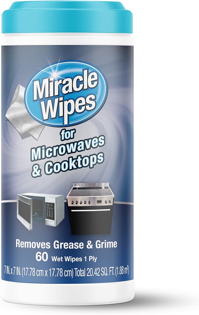 MiracleWipes for Microwaves and Cooktops, Easily Removes Food and Grime Buildup by MiracleWipes