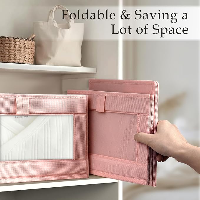Criusia 4 Pack Linen Closet Organizers and Storage, Closet organizer Large - Image 5