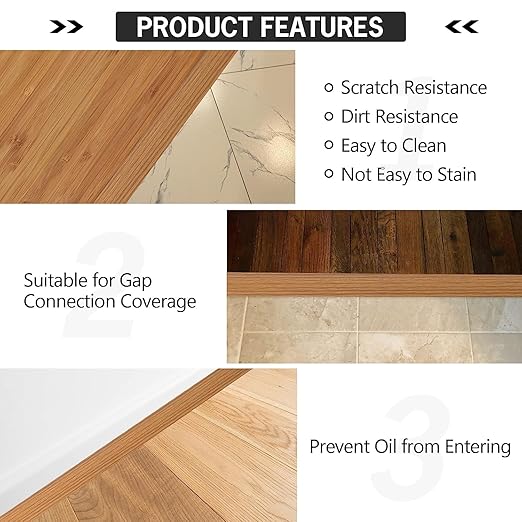 20Ft Floor Transition Strip Self Adhesive Vinyl Cover Floor Strip Flat Divider - Image 6