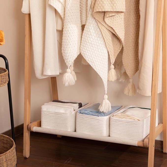 3 Pack Small Storage Baskets for Organizing, Cute Woven Decorative Gift Baskets - Image 5