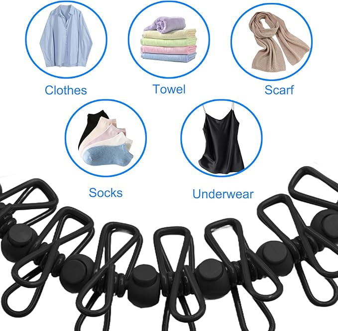 2 Pack Camping Clothesline Portable 12 Clothespins, Retractable Clothes Line - Image 4