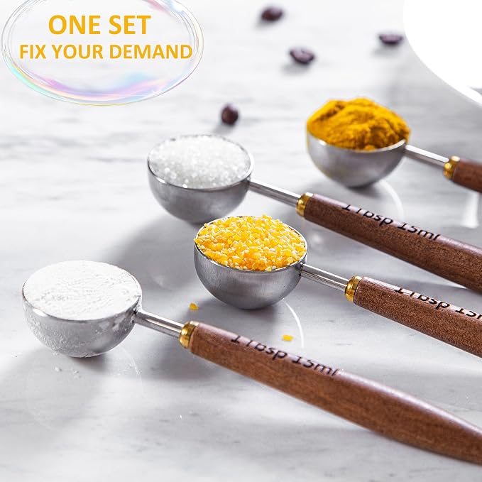 4PCS Wood Scoops for Jars Wooden Scoops for Canisters 2Tbsp Measuring Spoons - Image 3