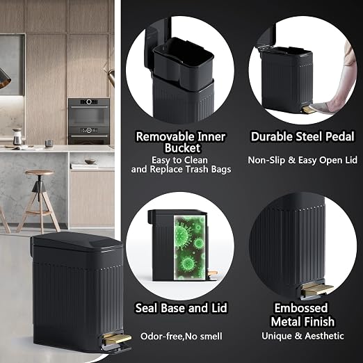 CEROELDA Small Bathroom Trash Can - Image 4