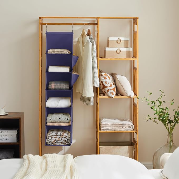 YOUDENOVA Hanging Closet Organizer, 6-Shelf Closet Hanging Storage Shelves - Image 4