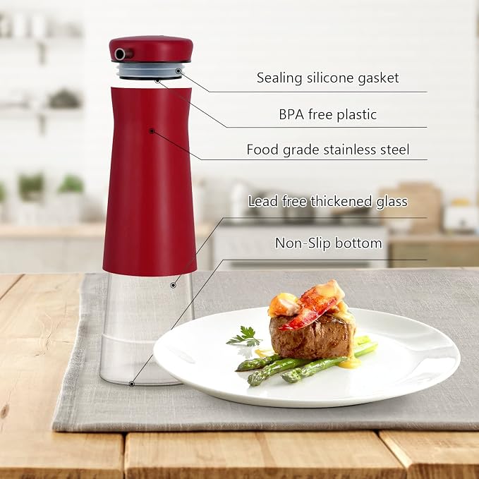 Aelga Red Oil And Vinegar Dispenser Set - Image 3