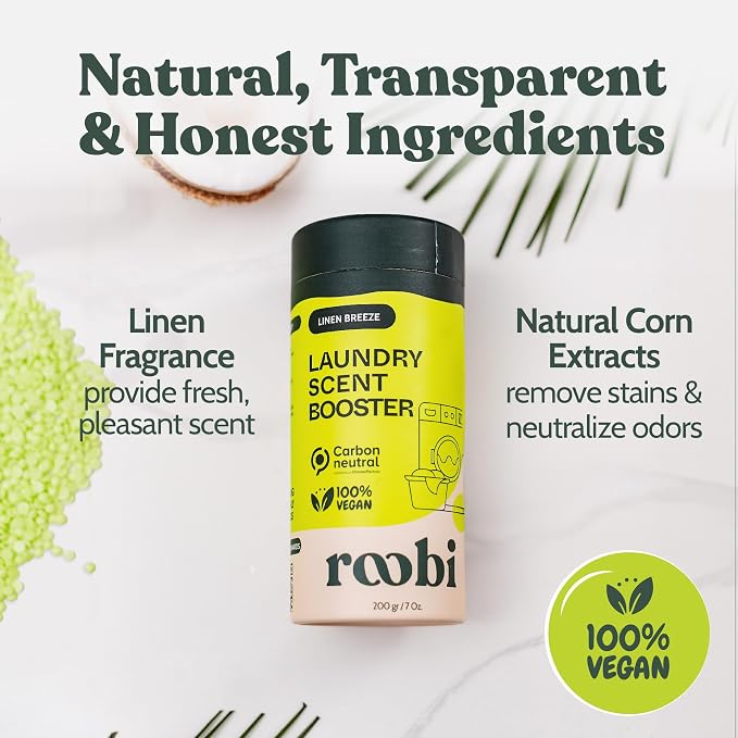 Roobi Sustainable Laundry Scent Booster Beads. Linen Breeze Fragrance Laundry - Image 3