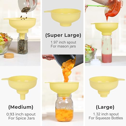 Wide Mouth Kitchen Funnel, Food Grade Plastic Cooking Canning Funnel - Image 2