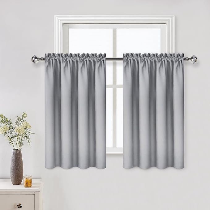 DWCN Silver Grey Short Blackout Curtains by DWCN