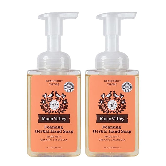 Moon Valley Herbal Foaming Hand Soap, Grapefruit Thyme 2 Pack, Recyclable Bottle by MoonValleyOrganics