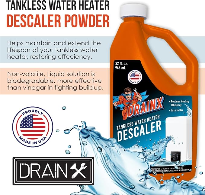 DrainX Tankless Water Heater Flush Kit Includes 4 Quarts of Eco Friendly and - Image 6